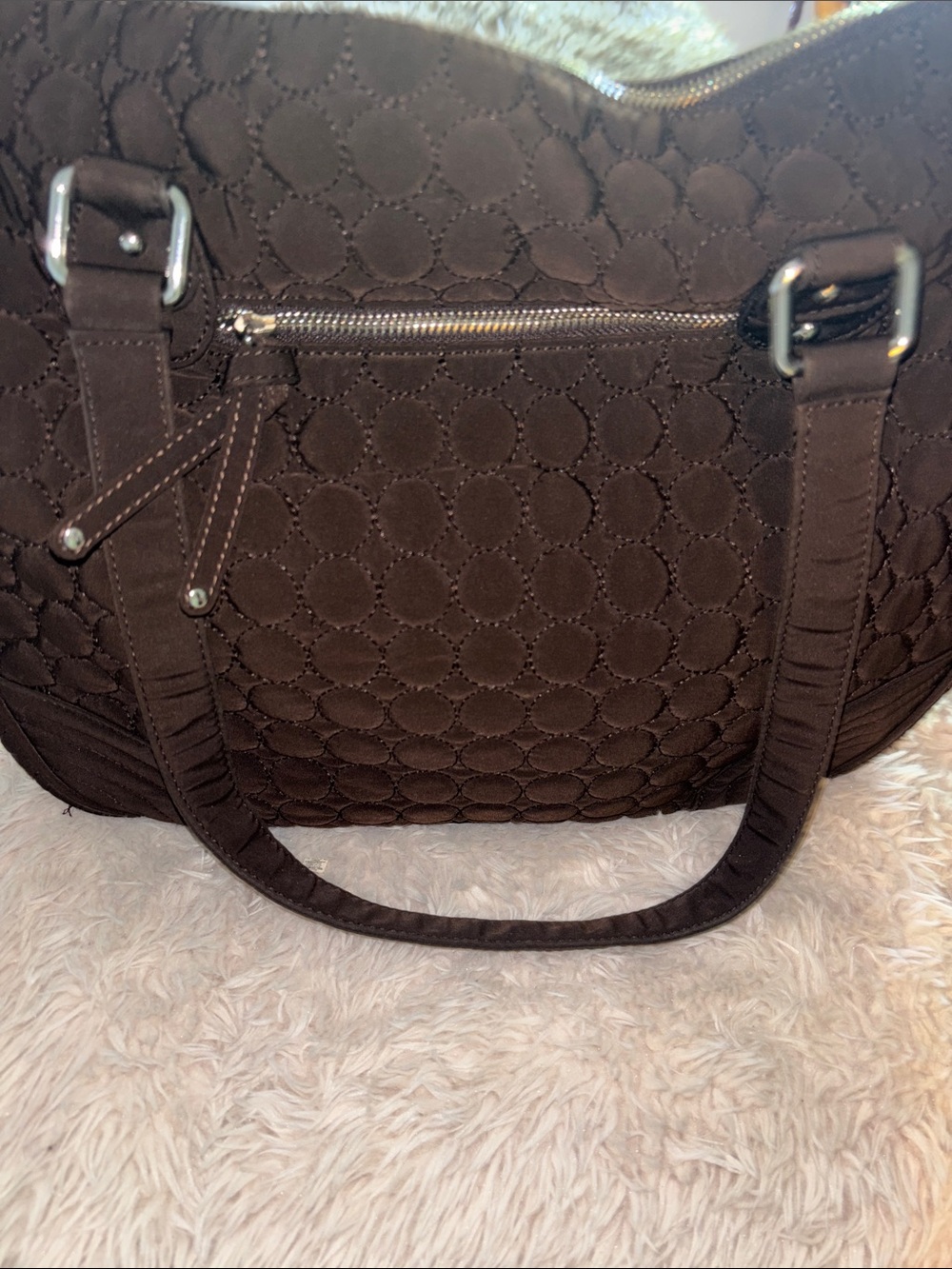 Vera Bradley Quilted Circle Tote in Dark Brown - Picture 3 of 10